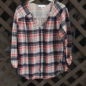 Grace & Lace flannel top Medium